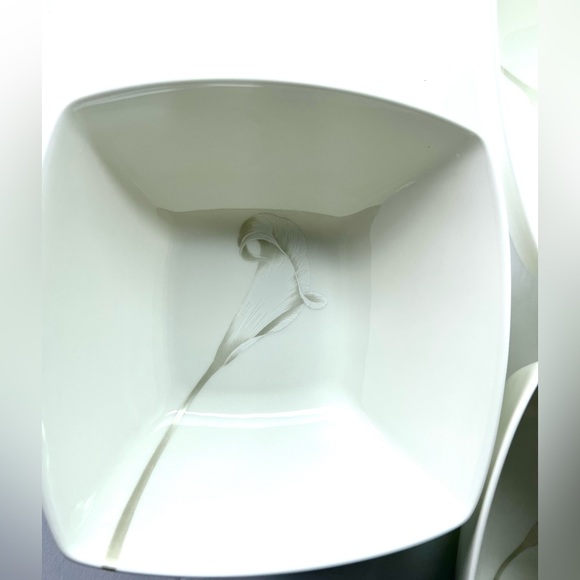 4 Mikasa Glory Days Cala Lily Square China Cereal Bowls - Picture 7 of 7